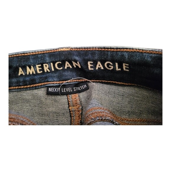 American Eagle Next Level Stretch Super Hi Rise Jegging Dark Wash Women's Size 0 - Picture 5 of 7